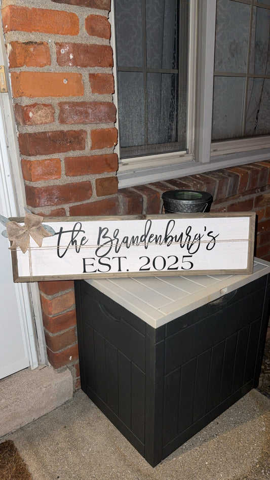 Personalized Last Name Sign with Names and Established Date